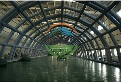 Police Blue Tunnel-Type Low-Pressure Inflatable Tent